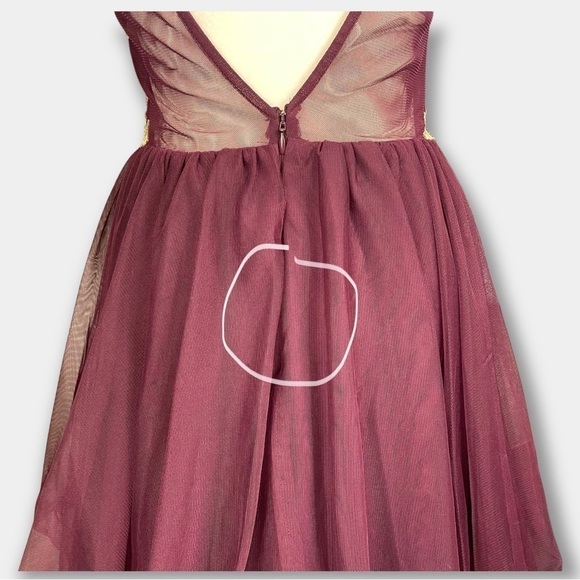NWT Blondie Nites Mini Formal Party Gold Burgundy Maroon Size 5 - Picture 11 of 12